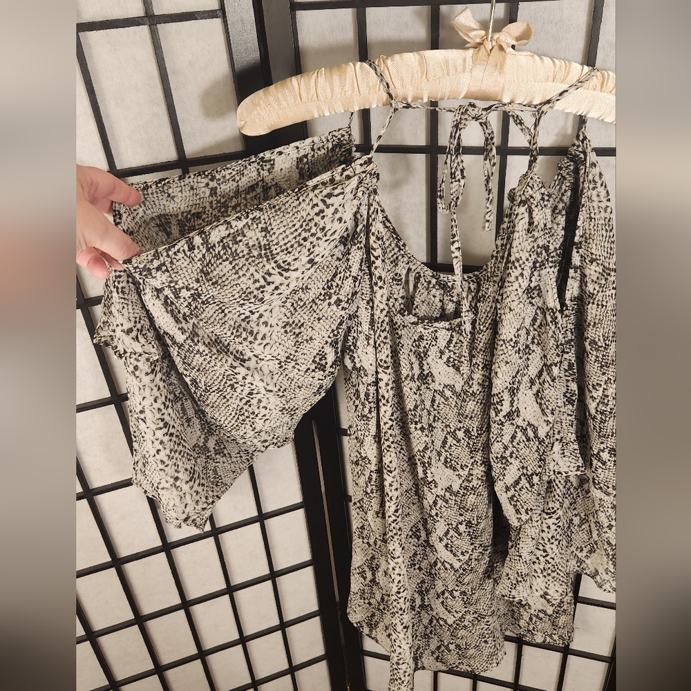 Chiffon Snake Print lined Blouse